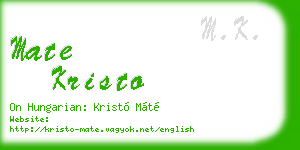 mate kristo business card